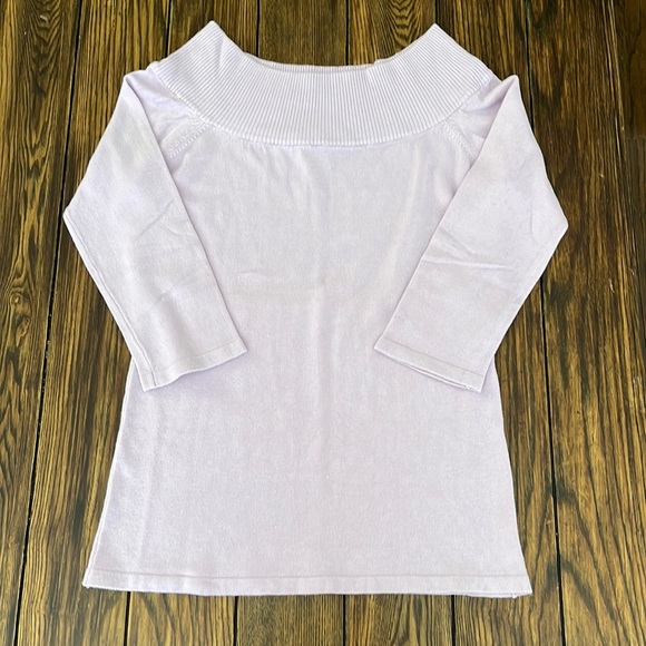 Jalouze lilac off the shoulder 3/4 sleeve sweater - Picture 1 of 10